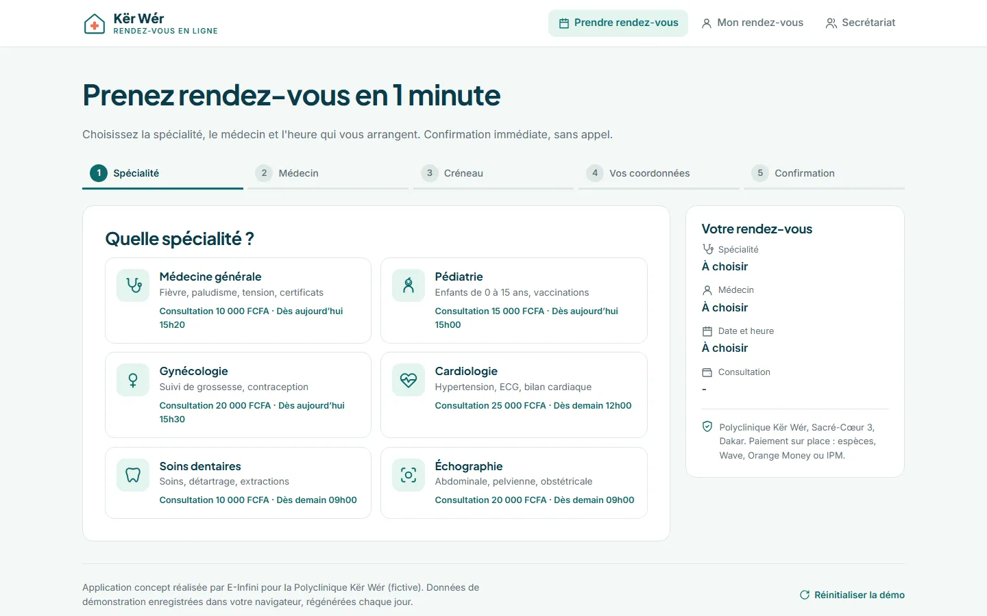 Prise de rendez-vous Kër Wér