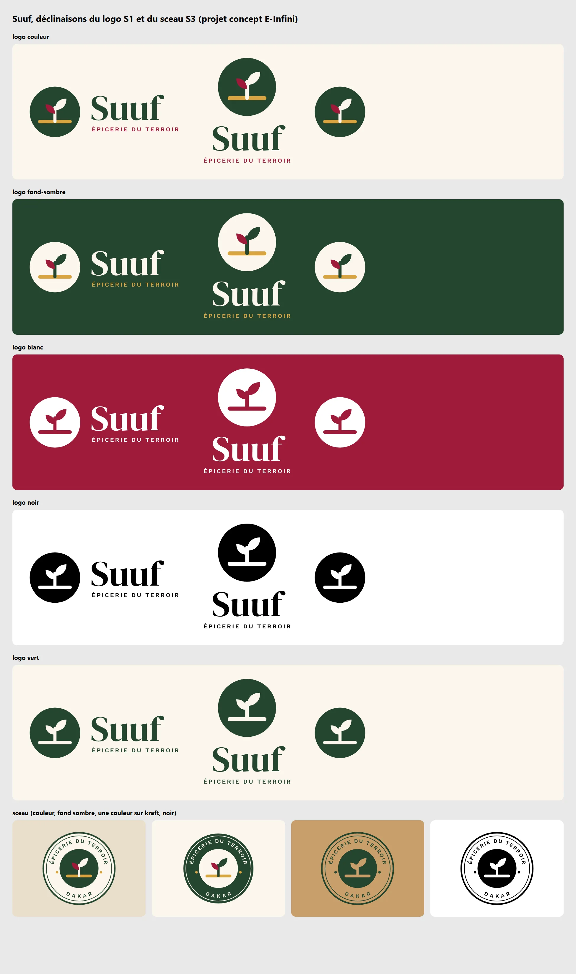 Logo Suuf et déclinaisons